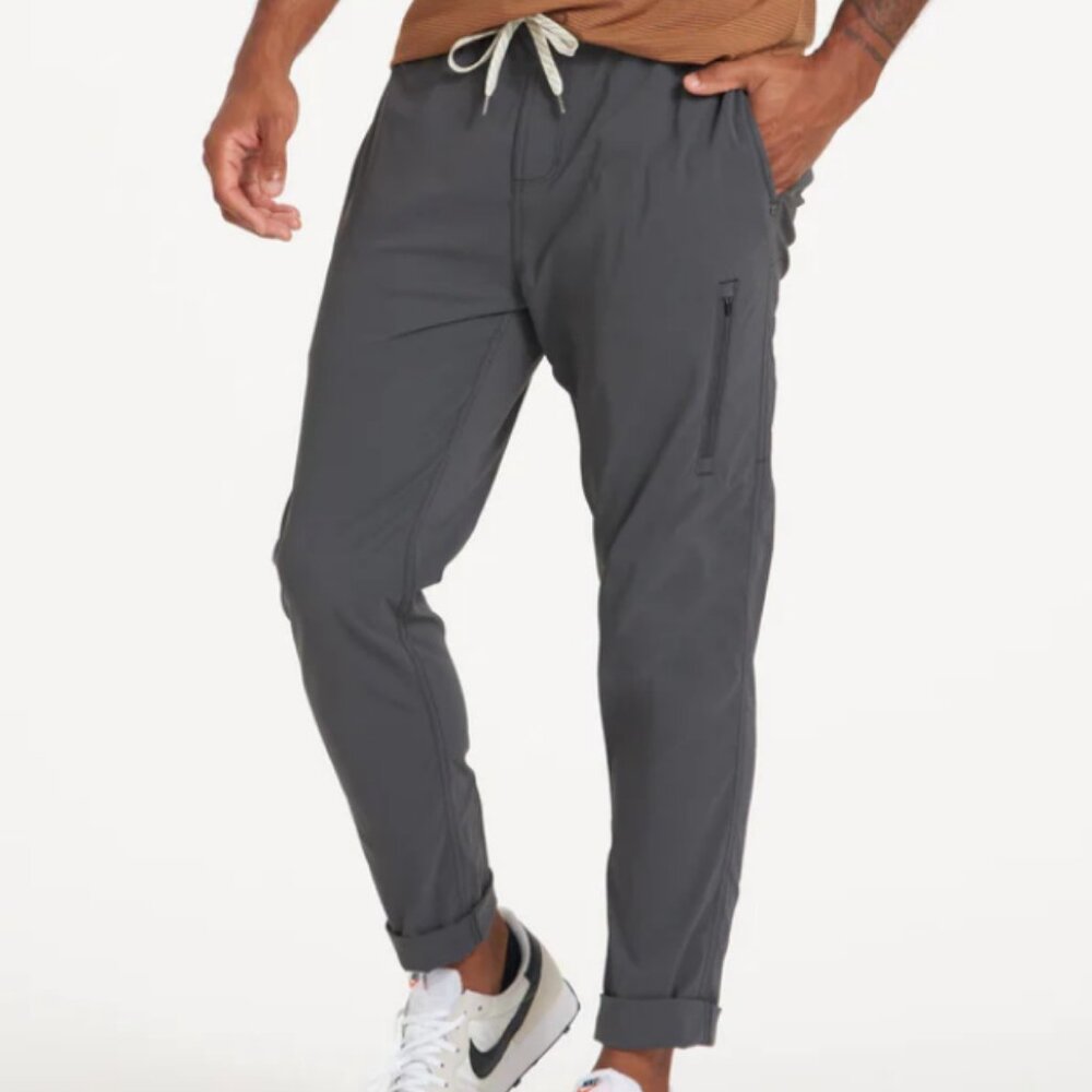 Vuori Men's Large Gray Technical Climber Ripstop Stretch Pants Casual Relax Fit